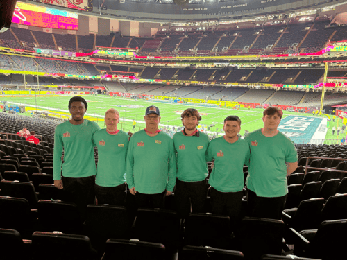 Students work at major sporting event